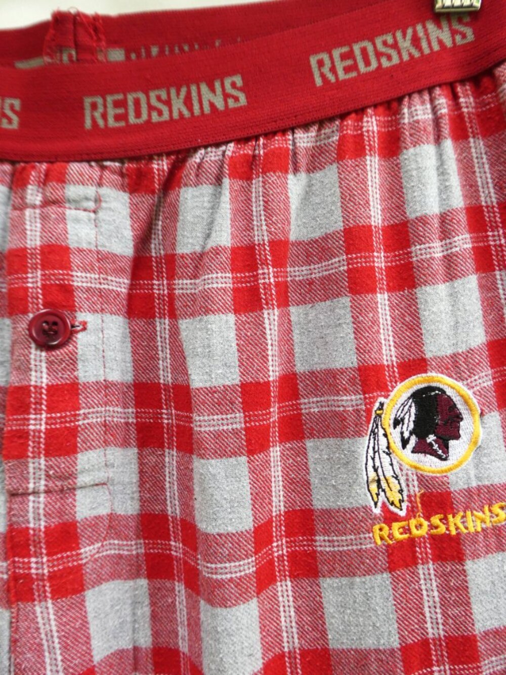 Redskins Vintage NFL Team Apparel Red & Gray Flannel Pajama Pants Washington S